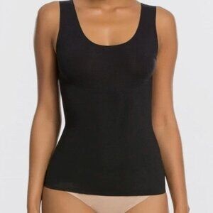 SPANX Black Tank Top with Pink Leopard Lining Size XL